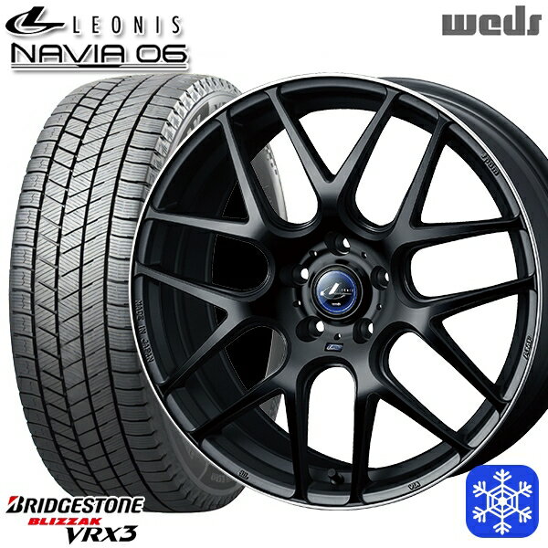 【新品 スタッドレス1台分4本セット】 215/45R17 ノア ヴォクシー 2023〜2024年製 ブリヂストン ブリザック VRX3 Weds ウェッズ レオニス ナヴィア06 MBP 17インチ 7.0J 5H114.3