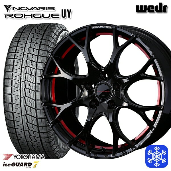 【新品 スタッドレス1台分4本セット】 235/60R18 レクサスRX 数量限定 2022年製 ヨコハマ アイスガード7 IG70 Weds ウェッズ ノヴァリス ローグ UY 18インチ 8.0J 5H114.3