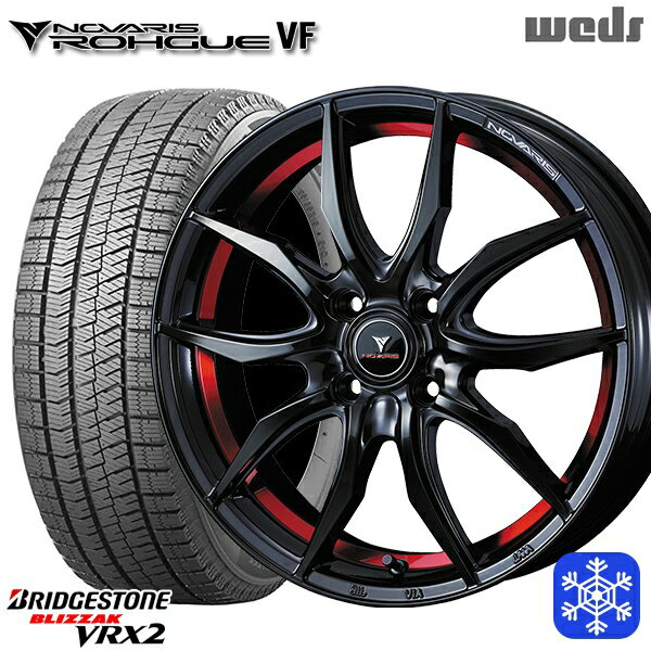 【取付対象】185/65R15 アクア ノート フィット 2021～2022年製 ブリヂストン ブリザック VRX2 Weds ウェッズ ノヴァリス ローグ VF 15インチ 5.5J 4H100 スタッドレスタイヤホイール4本セット