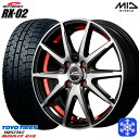 【取付対象】185/55R15 ノート マーチ デミオ 2022年製 トーヨー ガリット ギズ MID シュナイダー RX-02 RED 15インチ 5.5J 4穴 100 スタッドレスタイヤホイール4本セット 送料無料