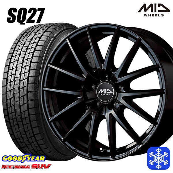 【新品 スタッドレス1台分4本セット】 215/70R16 100Q デリカD5 2022〜2023年製 グッドイヤー アイスナビSUV MID シュナイダー SQ27 ブラック 16インチ 6.5J 5H114.3