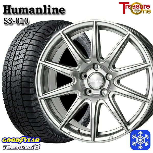 【新品 1台分4本セット】 225/50R18 ヴェゼル エクストレイル 2022〜2023年製 グッドイヤー アイスナビ8 トレジャーワン ヒューマンライン SS010 ダークグレー 18インチ 8.0J 5H114.3