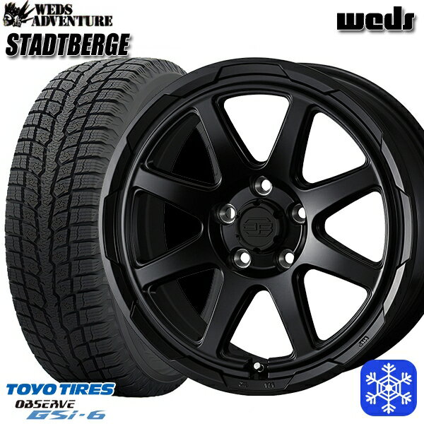 【新品 スタッドレス1台分4本セット】 215/70R16 100Q デリカD5 2022〜2023年製 トーヨー オブザーブ GSi-6 Weds ウェッズ スタッドベルグ MB 16インチ 7.0J 5H114.3