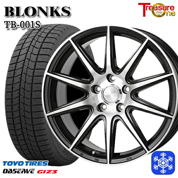 【新品 スタッドレス1台分4本セット】 215/65R16 98Q アルファード ヴェルファイア 2024年製 トーヨー オブザーブ ギズ3 トレジャーワン ブロンクス TB001S ブラックポリッシュ 16インチ 6.5J 5H114.3