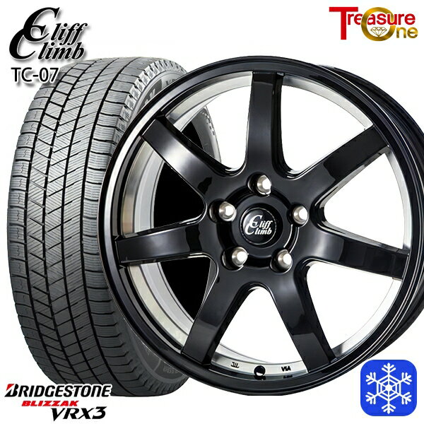 【新品 スタッドレス1台分4本セット】 215/55R17 フォレスター レガシィ 2023〜2024年製 ブリヂストン ブリザック VRX3 トレジャーワン クリフクライム TC07 BK 17インチ 7.0J 5H100