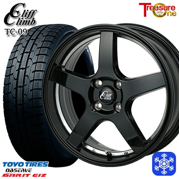 【新品 スタッドレス1台分4本セット】 185/60R16 アクア デミオ ノート 2022〜2023年製 トーヨー ガリット ギズ トレジャーワン クリフクライム TC09 BK 16インチ 6.0J 4H100