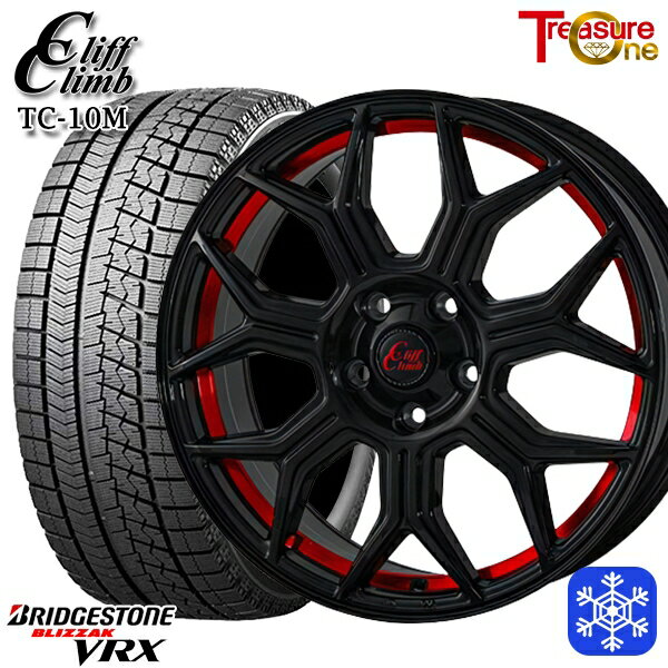 【新品 1台分4本セット】 235/50R18 アルファード ヴァルファイア 2021年製 ブリヂストン ブリザック VRX ■並行輸入品 トレジャーワン クリフクライム TC10M BK/レッド 18インチ 8.0J 5H114.3