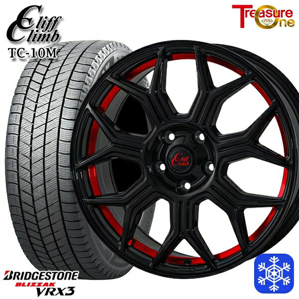【新品 1台分4本セット】 235/50R18 アルファード ヴァルファイア 2023〜2024年製 ブリヂストン ブリザック VRX3 トレジャーワン クリフクライム TC10M BK/レッド 18インチ 8.0J 5H114.3