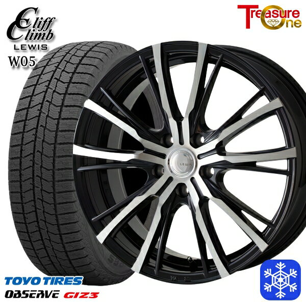 【新品 スタッドレス1台分4本セット】 215/45R18 ライズHB ロッキーHB 2024〜2025年製 トーヨー オブザーブ ギズ3 トレジャーワン クリフクライムルイス W05 BP 18インチ 7.0J 5H100