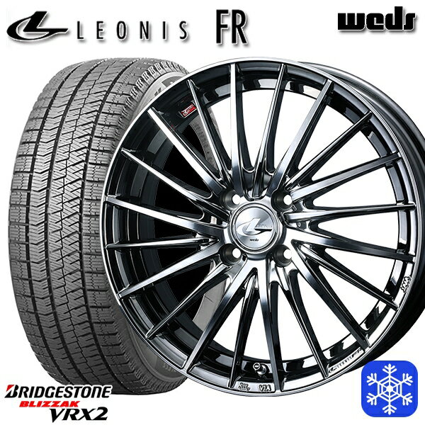 【取付対象】185/65R15 アクア ノート フィット 2023〜2024年製 ブリヂストン ブリザック VRX2 Weds ウェッズ レオニス FR BMCMC 15インチ 5.5J 4H100 スタッドレスタイヤホイール4本セット