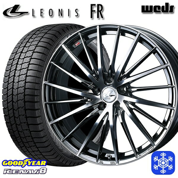 【取付対象】215/60R17 96Q アルファード ヴェルファイア 2022〜2023年製 グッドイヤー アイスナビ8 Weds ウェッズ レオニス FR BMCMC 17インチ 7.0J 5H114.3 スタッドレスタイヤホイール4本セット