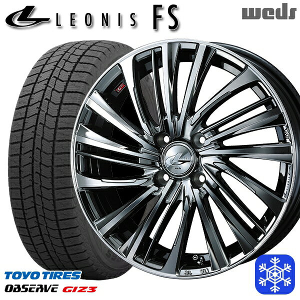 【新品 スタッドレス1台分4本セット】 165/55R14 モコ ルークス 2023〜2024年製 トーヨー オブザーブ ギズ3 Weds ウェッズ レオニス FS BMCMC 14インチ 4.5J 4H100