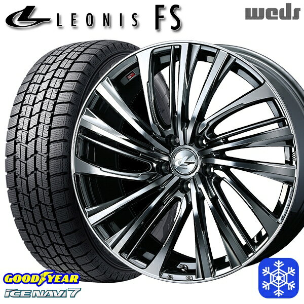 【新品 スタッドレス1台分4本セット】 225/45R18 クラウン レヴォーグ 2023〜2024年製 グッドイヤー アイスナビ7 NAVI7 Weds ウェッズ レオニス FS BMCMC 18インチ7.0J 5H114.3