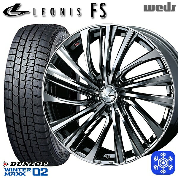 【新品 スタッドレス1台分4本セット】 195/60R17 60系プリウス 2023〜2024年製 ダンロップ ウィンターマックス WM02 Weds ウェッズ レオニス FS BMCMC 17インチ 7.0J 5H114.3