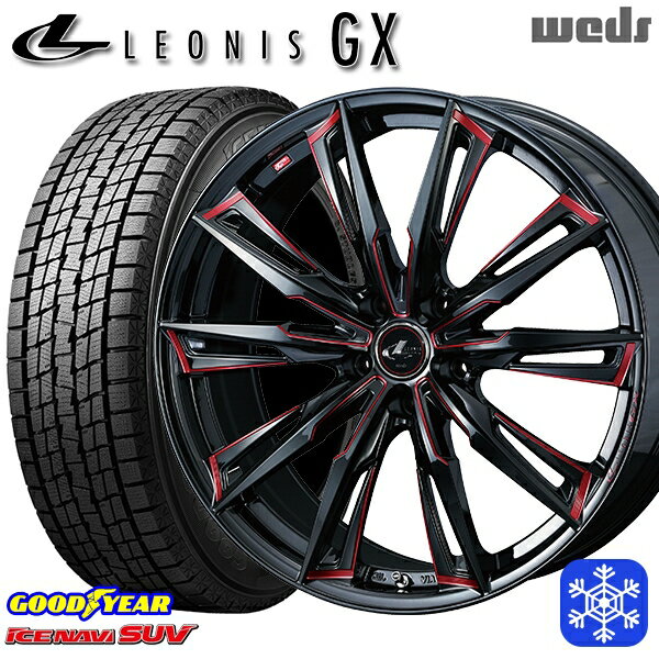 【新品 1台分4本セット】 235/60R18 レクサスRX 2022〜2023年製 グッドイヤー アイスナビSUV Weds ウェッズ レオニス GX BK/SC 18インチ 7.0J 5H114.3
