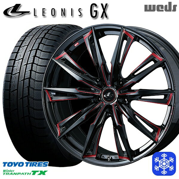 【取付対象】235/60R18 レクサスRX 2022〜2023年製 トーヨー ウィンタートランパス TX Weds ウェッズ レオニス GX BK/SC 18インチ 7.0J 5穴 114.3 スタッドレスタイヤホイール4本セット 送料無料