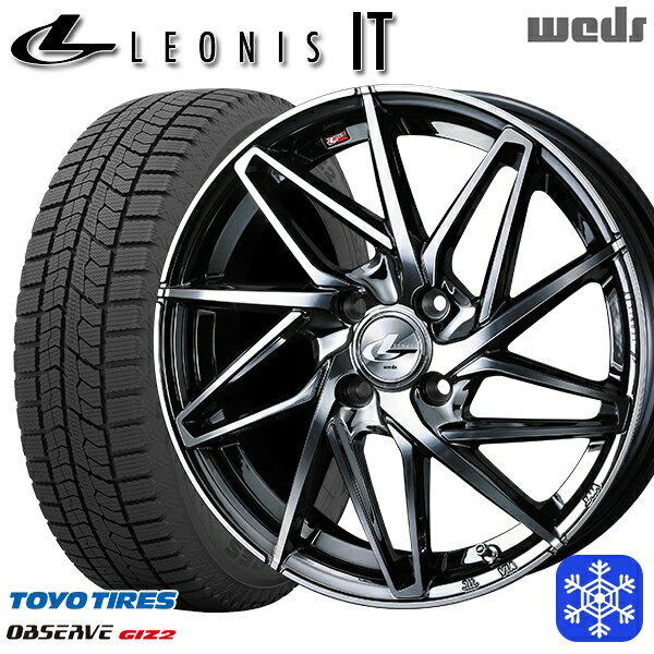【新品 スタッドレス1台分4本セット】 165/55R14 モコ ルークス 2022〜2023年製 トーヨー オブザーブ ギズ2 Weds ウェッズ レオニス IT BMCMC 14インチ 4.5J 4H100