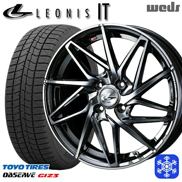 【新品 スタッドレス1台分4本セット】 165/55R14 モコ ルークス 2023〜2024年製 トーヨー オブザーブ ギズ3 Weds ウェッズ レオニス IT BMCMC 14インチ 4.5J 4H100