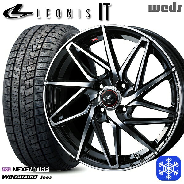 【取付対象】165/55R14 モコ ルークス 2023年製 ネクセン WINGUARD ice2 Weds ウェッズ レオニス IT PBMC 14インチ 4.5J 4穴 100 スタッドレスタイヤホイール4本セット 送料無料