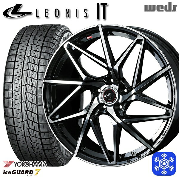 【新品 スタッドレス1台分4本セット】 205/55R16 アクセラ リーフ 2021〜2022年製 ヨコハマ アイスガード IG70 Weds ウェッズ レオニス IT PBMC 16インチ 6.5J 5H114.3