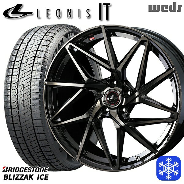 【新品 スタッドレス1台分4本セット】 225/50R17 アテンザスポーツ エスティマ 2021〜2022年製 ブリヂストン ブリザックアイス Weds ウェッズ レオニス IT PBMC/TI 17インチ 7.0J 5H114.3