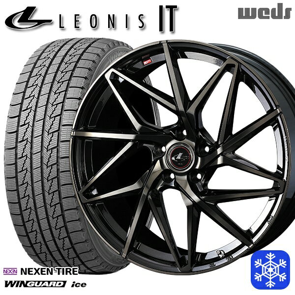 【新品 スタッドレス1台分4本セット】 215/65R16 98Q アルファード ヴェルファイア 2024〜2025年製 ネクセン ウィンガードアイス Weds ウェッズ レオニス IT PBMC/TI 16インチ 6.5J 5H114.3