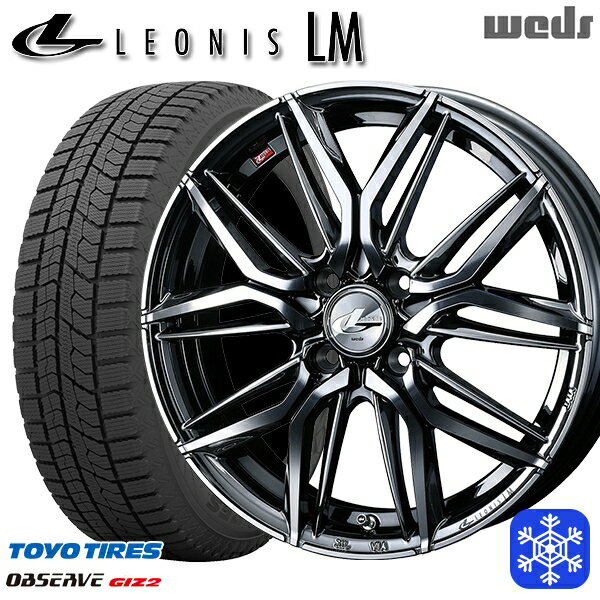 【新品 スタッドレス1台分4本セット】 155/65R14 75Q 2023〜2024年製 トーヨー オブザーブ ギズ2 Weds ウェッズ レオニス LM BMCMC 14インチ 4.5J 4H100