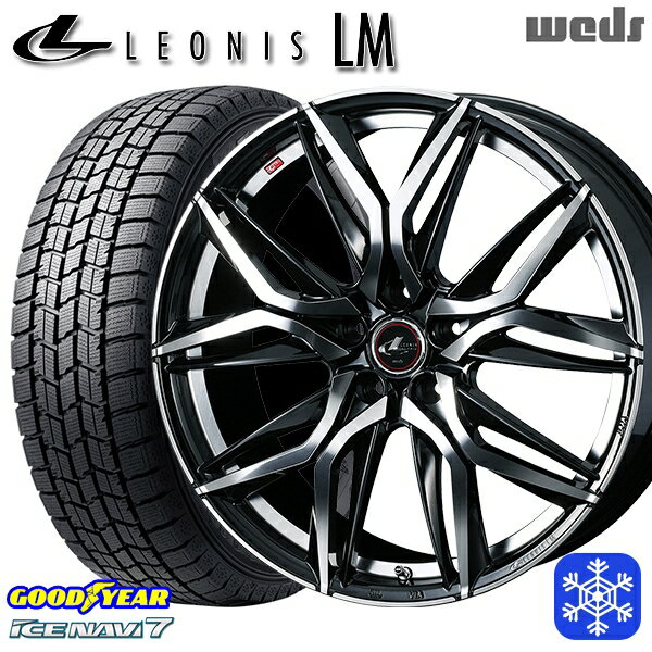 【取付対象】195/65R15 ノア ヴォクシー 2023年製 グッドイヤー アイスナビ7 Weds ウェッズ レオニス LM PBMC 15インチ 6.0J 5穴 114.3 スタッドレスタイヤホイール4本セット 送料無料