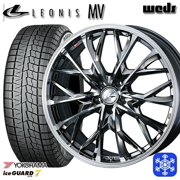 【取付対象】215/60R17 96Q アルファード ヴェルファイア 2022年製 ヨコハマアイスガード IG70 Weds ウェッズ レオニス MV BMCMC 17インチ 7.0J 5H114.3 スタッドレスタイヤホイール4本セット