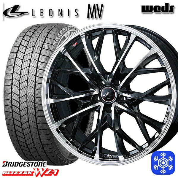 【取付対象】215/45R17 ノア ヴォクシー 2025年製 ブリヂストン ブリザック WZ1 Weds ウェッズ レオニス MV PBMC 17インチ 7.0J 5H114.3 スタッドレスタイヤホイール4本セット
