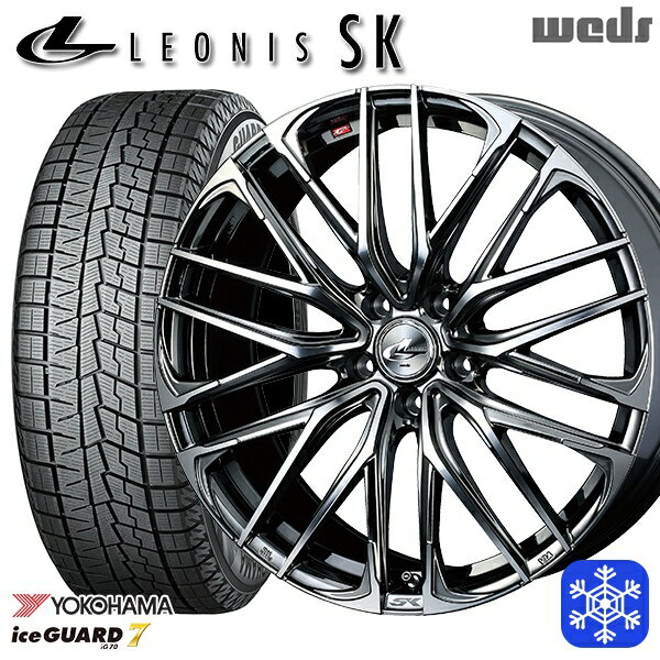 【取付対象】225/45R18 クラウン レヴォーグ 2021〜2022年製 ヨコハマ アイスガード IG70 Weds ウェッズ レオニス SK BMCMC 18インチ7.0J 5穴 114.3 スタッドレスタイヤホイール4本セット 送料無料