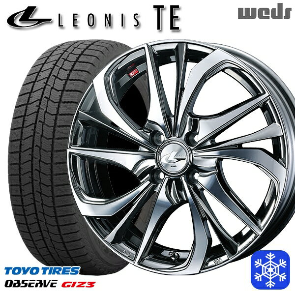 【新品 スタッドレス1台分4本セット】 195/45R17 アクア ヴィッツ 2024年製 トーヨー オブザーブ ギズ3 Weds ウェッズ レオニス TE BMCMC 17インチ 6.5J 4H100