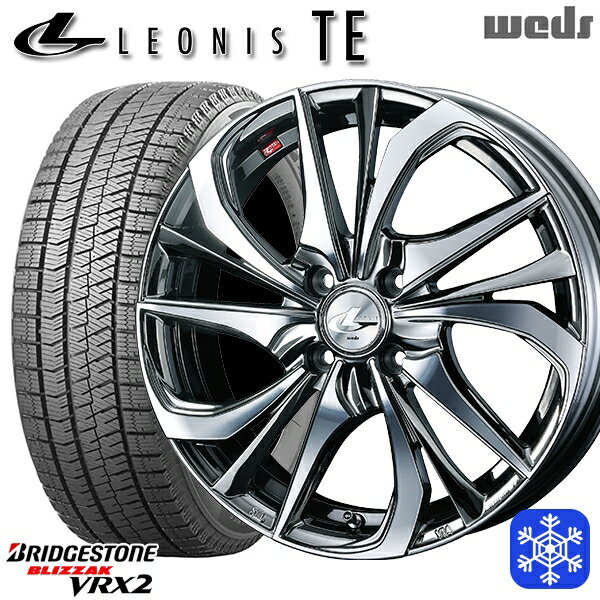 【新品 スタッドレス1台分4本セット】 185/60R16 アクア デミオ ノート 2023〜2024年製 ブリヂストン ブリザック VRX2 Weds ウェッズ レオニス TE BMCMC 16インチ 6.0J 4H100