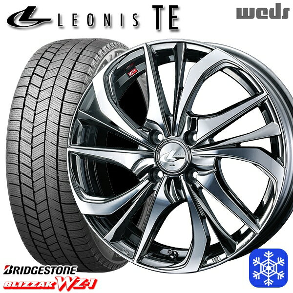 【新品 スタッドレス1台分4本セット】 165/55R15 N-BOX タント 2025年製 ブリヂストン ブリザック WZ1 Weds ウェッズ レオニス TE BMCMC 15インチ 4.5J 4H100