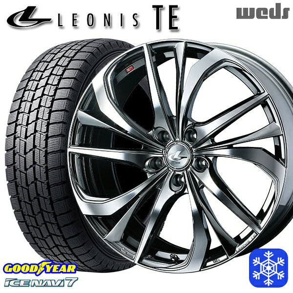 【新品 スタッドレス1台分4本セット】 225/45R18 クラウン レヴォーグ 2023〜2024年製 グッドイヤー アイスナビ7 NAVI7 Weds ウェッズ レオニス TE BMCMC 18インチ7.0J 5H114.3