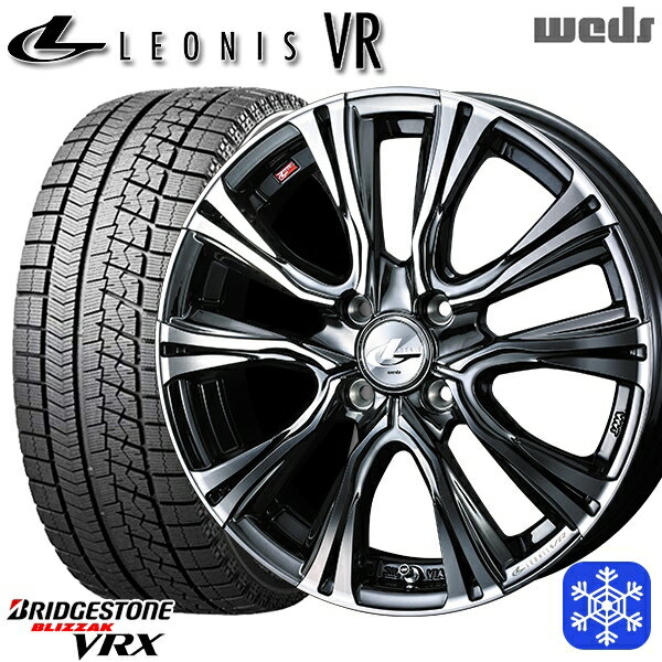 【取付対象】185/55R16 フィットシャトル 2020〜2021年製 ブリヂストン ブリザック VRX Weds ウェッズ レオニス VR BMCMC 16インチ 6.0J 4穴 100 スタッドレスタイヤホイール4本セット 送料無料