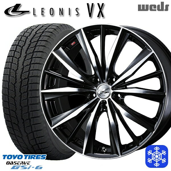 【新品 1台分4本セット】 225/55R18 デリカD5 エクストレイル 2022〜2023年製 トーヨー オブザーブ GSi-6 Weds ウェッズ レオニス VX BKMC 18インチ 7.0J 5H114.3