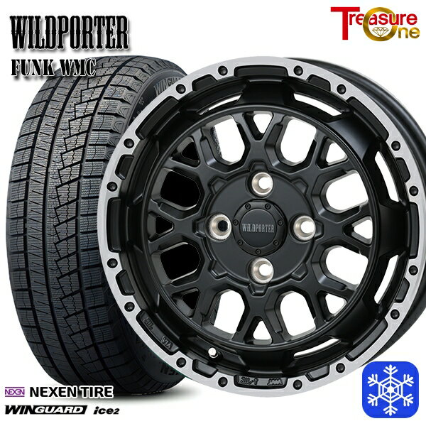 【取付対象】165/55R14 モコ ルークス 2023年製 ネクセン WINGUARD ice2 トレジャーワン ワイルドポーター ファンク WMC MB/RP 14インチ 4.5J 4穴 100 スタッドレスタイヤホイール4本セット 送料無料