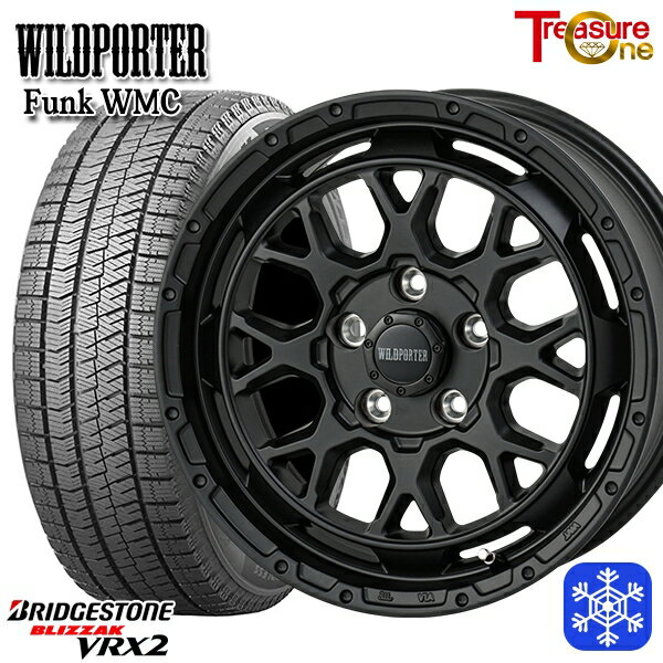 【取付対象】205/55R16 アクセラ リーフ 2023年製 ブリヂストン VRX2 トレジャーワン ワイルドポーター ファンク WMC MBK 16インチ 7.0J 5H114.3 スタッドレスタイヤホイール4本セット