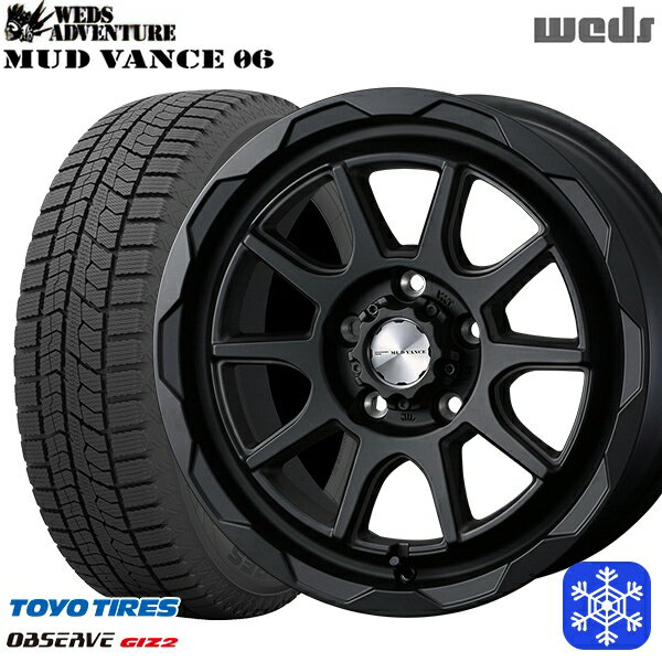 【新品 スタッドレス1台分4本セット】 215/60R16 ヤリスクロス ヴェゼル 2023〜2024年製 トーヨー オブザーブ ギズ2 Weds マッドヴァンス06 フルマットブラック 16インチ 7.0J 5H114.3