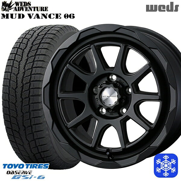 【新品 スタッドレス1台分4本セット】 215/70R16 100Q デリカD5 2022〜2023年製 トーヨー オブザーブ GSi-6 Weds マッドヴァンス06 フルマットブラック 16インチ 7.0J 5H114.3 114.3