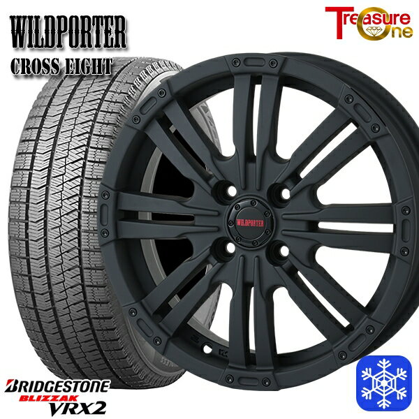 【新品 スタッドレス1台分4本セット】 155/65R14 N-BOX タント 2023年製 ブリヂストン ブリザック VRX2 トレジャーワン ワイルドポーター クロスエイト MBK 14インチ 4.5J 4H100 +45