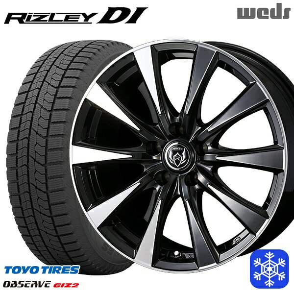 【新品 スタッドレス1台分4本セット】 215/50R17 マツダ3 セレナ 2022〜2023年製 トーヨー オブザーブ ギズ2 ウェッズ ライツレー DI ブラックポリッシュ 17インチ 7.0J 5H114.3
