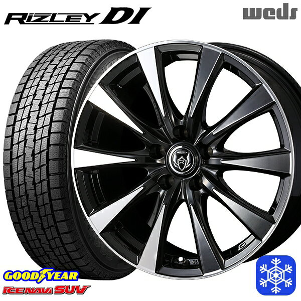 【新品 スタッドレス1台分4本セット】 215/60R17 96Q アルファード ヴェルファイア 2022〜2023年製 グッドイヤー アイスナビSUV Weds ウェッズ ライツレーDI ブラックポリッシュ 17インチ 7.0J 5H114.3