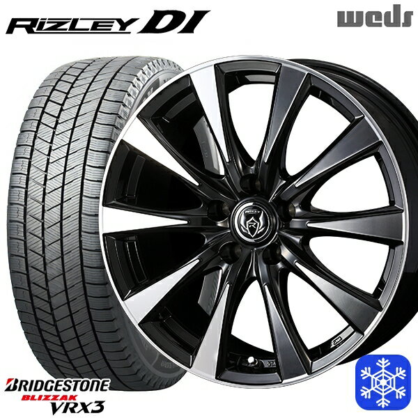 【新品 スタッドレス1台分4本セット】 215/60R17 96Q アルファード ヴェルファイア 2023〜2024年製 ブリヂストン ブリザック VRX3 Weds ウェッズ ライツレーDI ブラックポリッシュ 17インチ 7.0J 5H114.3