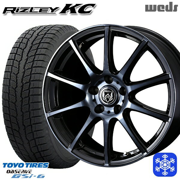 【新品 スタッドレス1台分4本セット】 215/70R16 100Q デリカD5 2022〜2023年製 トーヨー オブザーブ GSi-6 Weds ウェッズ ライツレーKC ブラックポリッシュBC 16インチ 6.5J 5H114.3