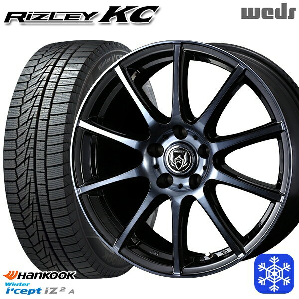 【取付対象】195/65R15 2022年製 HANKOOK ハンコック W626 Weds ウェッズ ライツレーKC ブラックポリッシュBC 15インチ 6.0J 5穴 114.3 スタッドレスタイヤホイール4本セット 送料無料