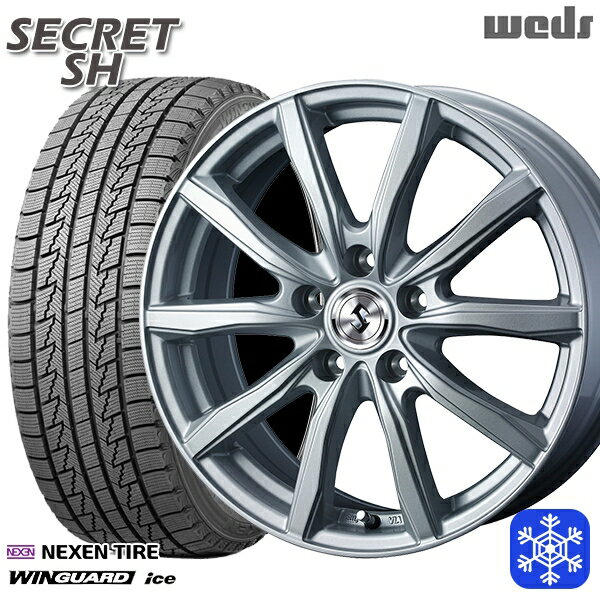 【新品 スタッドレス1台分4本セット】 215/65R16 98Q インプレッサXV フォレスターSH系 2024〜2025年製 ネクセン ウィンガードアイス Weds ウェッズ シークレット SH シルバー 16インチ 6.5J 5H100
