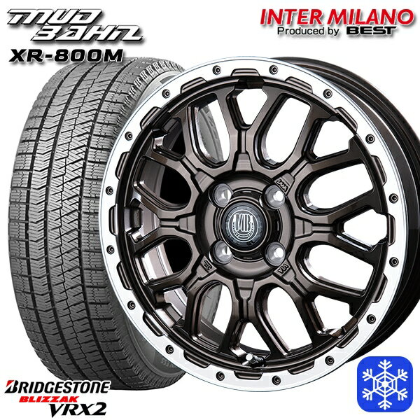 【新品 スタッドレス1台分4本セット】 165/60R15 ハスラー ソリオ 2023〜2024年製 ブリヂストン ブリザック VRX2 インターミラノ マッドバーン XR-800M GBR/RP 15インチ 4.5J 4H100