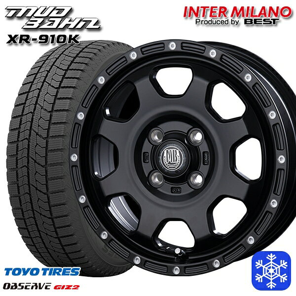 【新品 スタッドレス1台分4本セット】 165/55R15 N-BOX タント 2024〜2025年製 トーヨー オブザーブ ギズ2 インターミラノ マッドバーン XR-910K MBK/PP 15インチ 4.5J 4H100